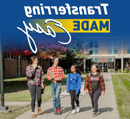 four students walking madonna campus